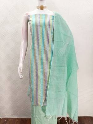 Sea green color wevon designer ethnic partywear salwar kameez 4