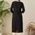 Black women floral embroidered thread work kurta