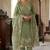 Green color cotton linen simmer fabric smart and graceful salwar kameez
