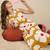 Mustard women floral printed regular pure cotton kurta with trousers