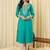 Blue women ethnic motifs embroidered indigo kurta