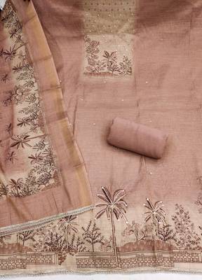 Pink color cotton linen simmer fabric smart and graceful salwar kameez 3