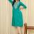 Blue women ethnic motifs embroidered indigo kurta