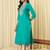 Blue women ethnic motifs embroidered indigo kurta