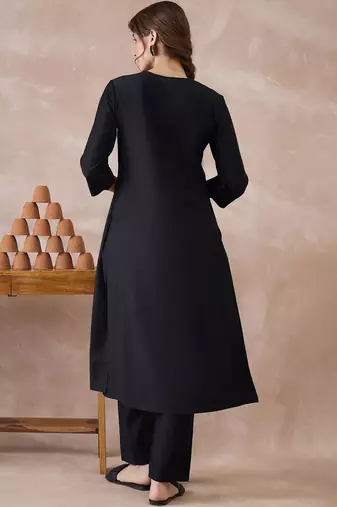Black women regular liva kurta with trousers