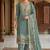 Blue color cotton linen simmer fabric smart and graceful salwar kameez