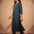 Teal women ethnic motifs embroidered regular kurta with trousers