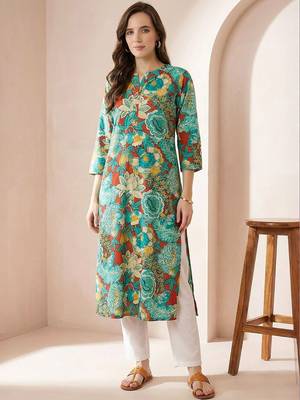 Multicolor women floral printed floral kurta 1
