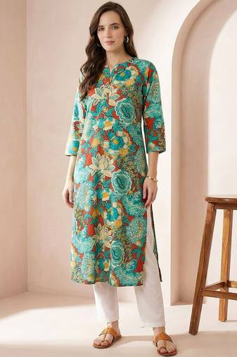 Multicolor women floral printed floral kurta