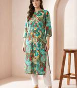 Multicolor women floral printed floral kurta