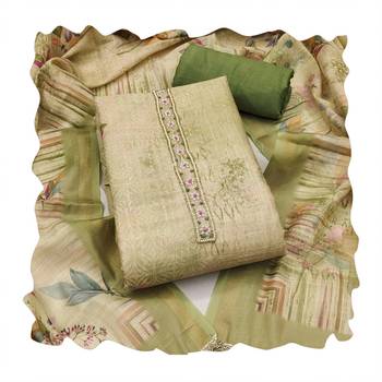 Green color cotton linen simmer fabric smart and graceful salwar kameez 2