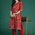 Red bandhani printed pure cotton gotta patti kurta