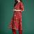 Red bandhani printed pure cotton gotta patti kurta