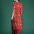 Red bandhani printed pure cotton gotta patti kurta