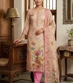 Pink color cotton linen simmer fabric smart and graceful salwar kameez