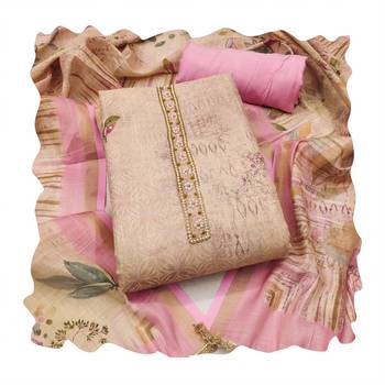 Pink color cotton linen simmer fabric smart and graceful salwar kameez 2