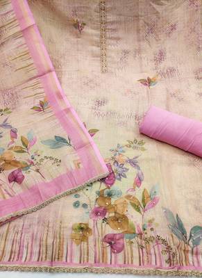 Pink color cotton linen simmer fabric smart and graceful salwar kameez 3
