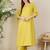 Green women solid kurta with trousers
