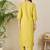 Green women solid kurta with trousers