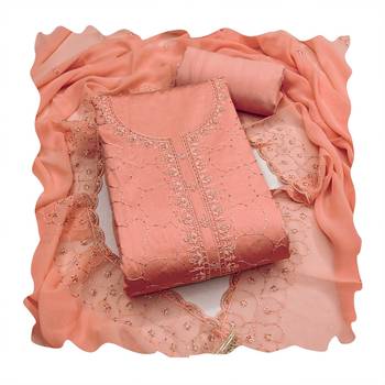 Orange color jam cotton fabric designer ethnic partywear suit 2