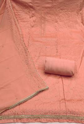Orange color jam cotton fabric designer ethnic partywear suit 3