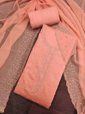 Orange color jam cotton fabric designer ethnic partywear suit 4