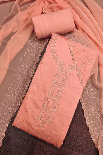 Orange color jam cotton fabric designer ethnic partywear suit