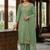 Green color jam cotton fabric designer ethnic partywear suit