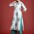 White floral printed pure cotton kurta