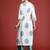 White floral printed pure cotton kurta