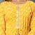 Yellow women leheriya printed mirror work kurta