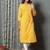 Yellow women leheriya printed mirror work kurta