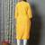 Yellow women leheriya printed mirror work kurta