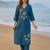 Teal women floral embroidered regular thread work kurta with trousers