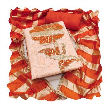 Red color jam cotton fabric designer ethnic partywear suit 2
