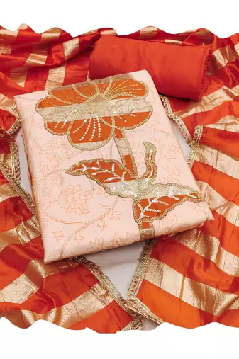 Red color jam cotton fabric designer ethnic partywear suit