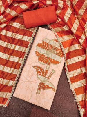 Red color jam cotton fabric designer ethnic partywear suit 4