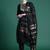 Black yoke design straight pure cotton zari kurta with trousers & dupatta