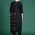Black yoke design straight pure cotton zari kurta with trousers & dupatta