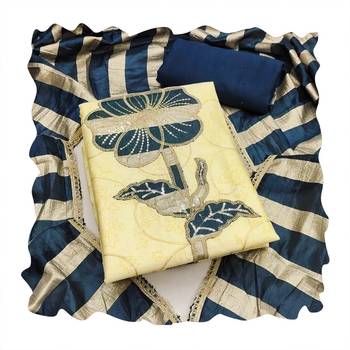 Cream color jam cotton fabric designer ethnic partywear suit 2
