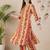 Red women printed regular pure cotton kurta with palazzos