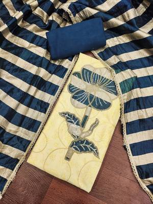 Cream color jam cotton fabric designer ethnic partywear suit 4
