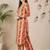 Red women printed regular pure cotton kurta with palazzos