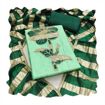 Green color jam cotton fabric designer ethnic partywear suit 2