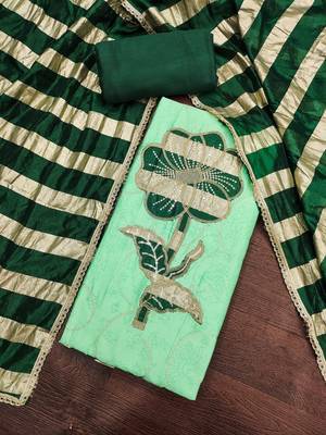 Green color jam cotton fabric designer ethnic partywear suit 4