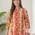 Multicolor women printed regular pure cotton kurta with palazzos