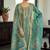 Sea green color beautiful and ethnic partywear cotton linen simmer fabric suit