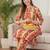 Multicolor women printed regular pure cotton kurta with palazzos