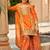 Orange chinon with embroidery