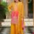 Yellow chinon with embroidery